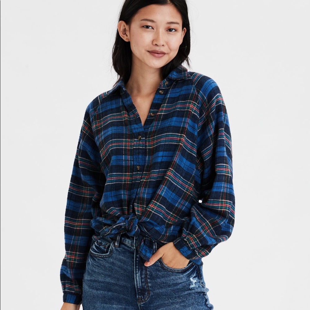 American Eagle Plaid Flannel Button up Shirt